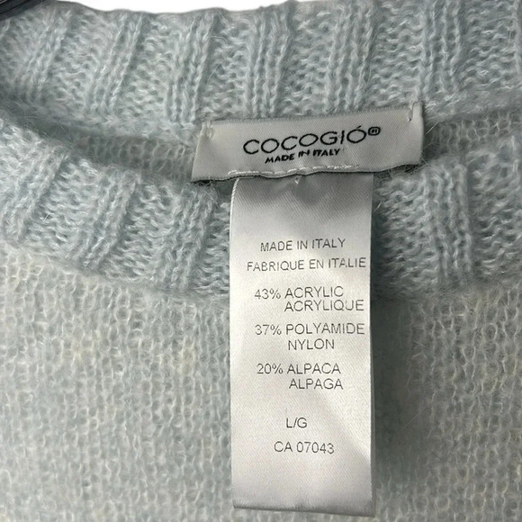 COCOGIO sweater,alpaca blend ,women L.made in Italy Super soft,light blue,EC - Picture 7 of 10
